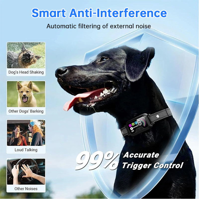 Smart Anti-Bark Collar – Color Screen, 8 Levels, IP67 Waterproof