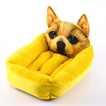 3D Cartoon Pet House – Warm Bed for Dogs & Cats
