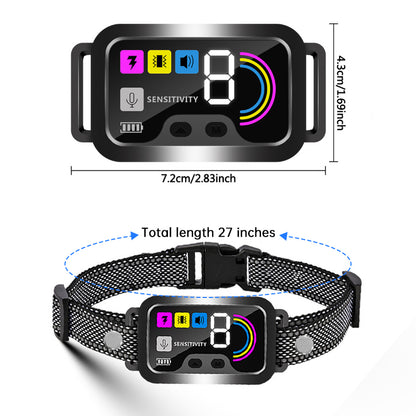 Smart Anti-Bark Collar – Color Screen, 8 Levels, IP67 Waterproof