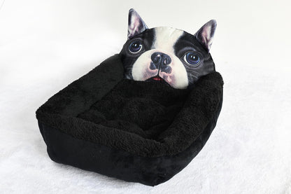 3D Cartoon Pet House – Warm Bed for Dogs & Cats
